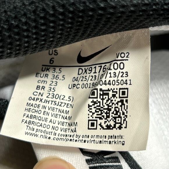 Nike GAMMA FORCE Women's WHITE BLACK DX9176-100 Athletic Sneaker Shoes Size 6 - Picture 6 of 7